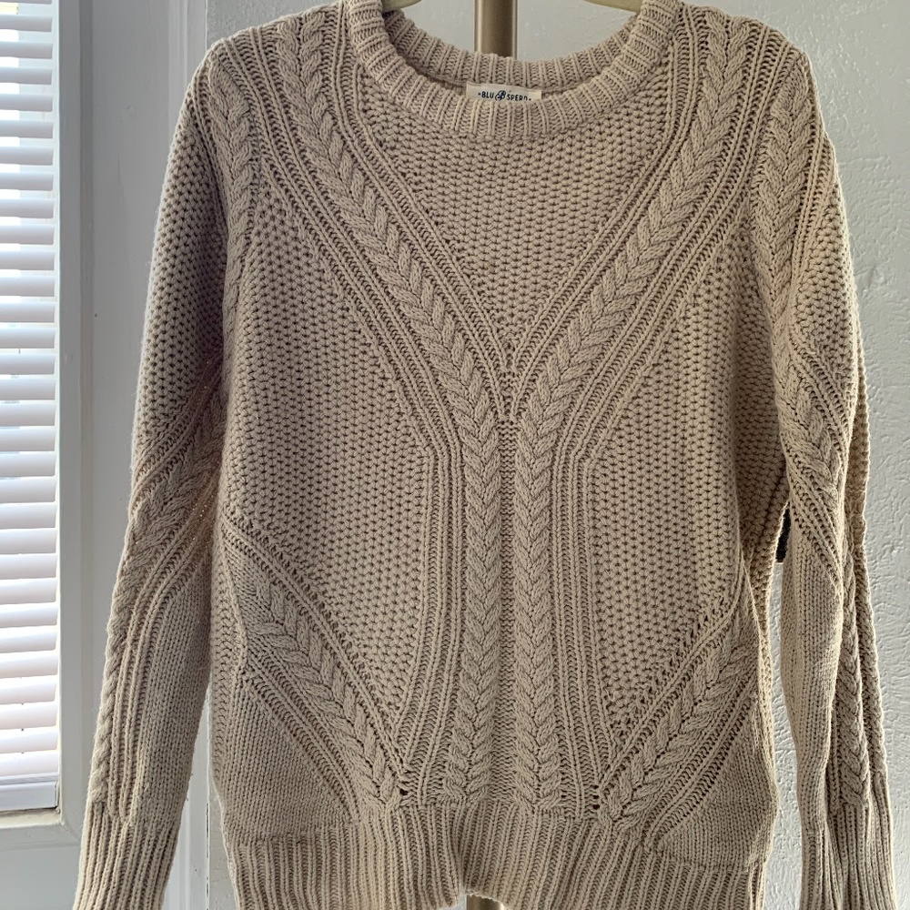 Cream Cable-Knit Sweater - Size S